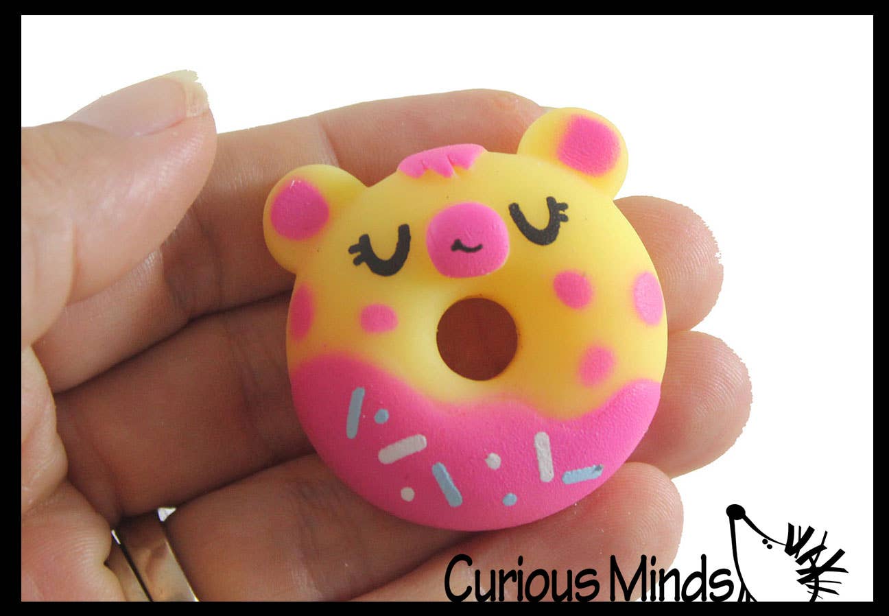 Curious Minds Toys - Wholesale Fidget Toy - Kids - 1 Donut Animal Food Mochi Squishy - Kawaii -  Cute Indiv12