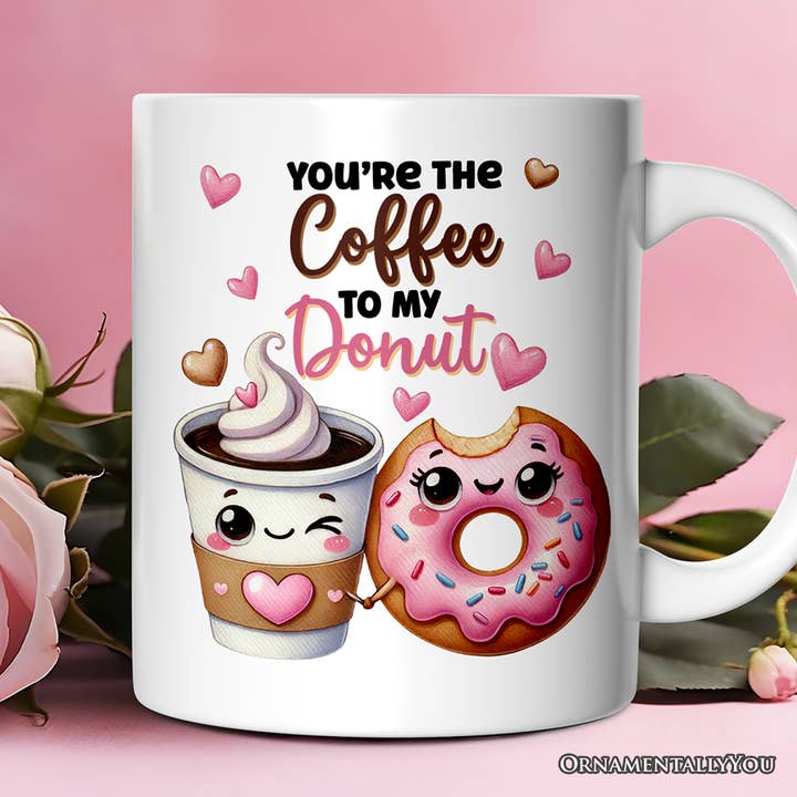 You’re the Donut to My Coffee Mug for Couple for wholesale by OrnamentallyYou