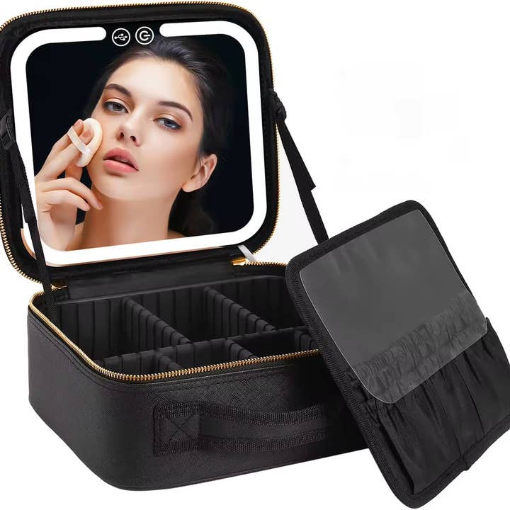 Vivalui - Wholesale Makeup/Cosmetic Bag - Makeup Bag with LED Mirror Cosmetic Travel Case