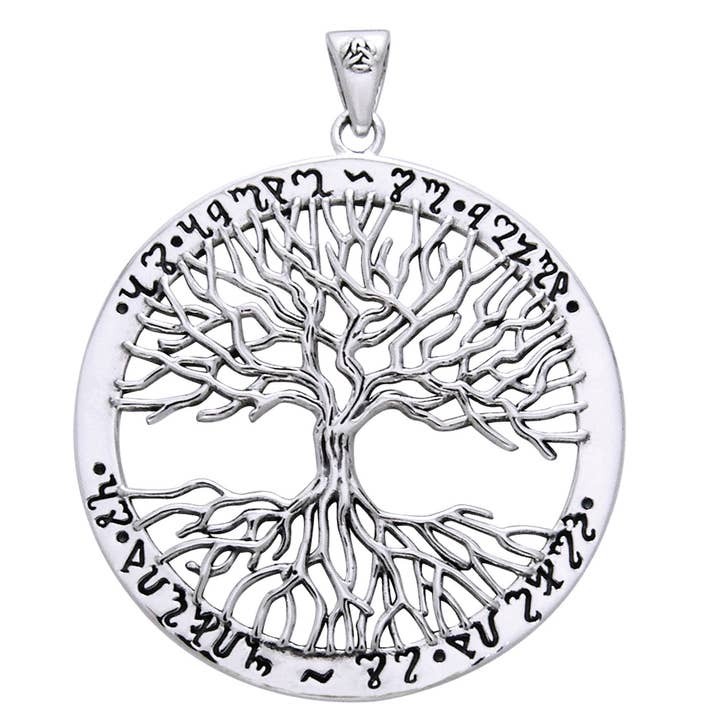 Wiccan Twisted Tree of Life Amulet Sterling Silver Pendant for wholesale by Silver Insanity