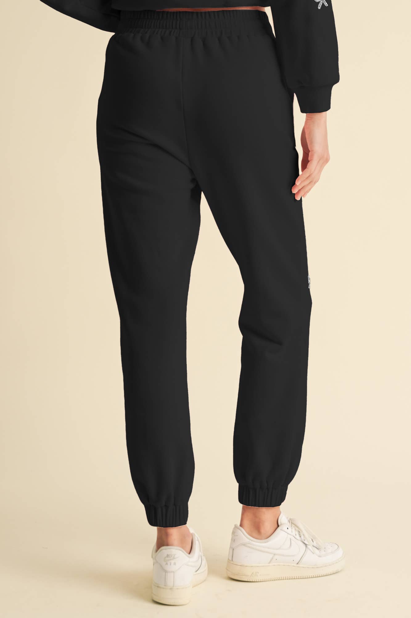 EB LUXE - Vente Pantalon d'intérieur/de jogging – femme - Pantalon de jogging orné d'un nœud en strass rose6