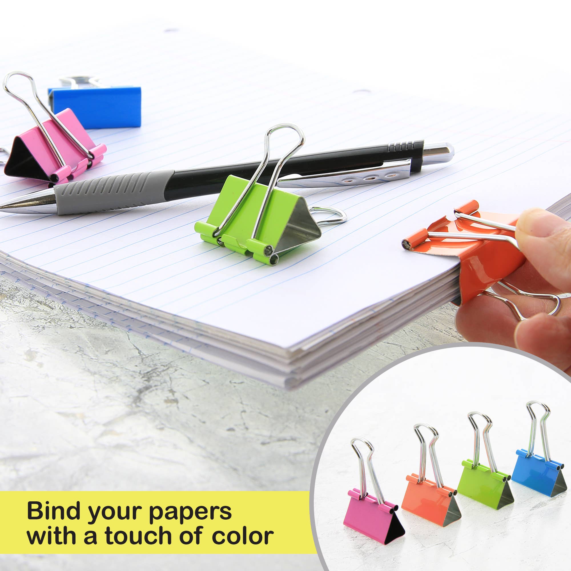 BAZIC Products - Wholesale Binderclip - Assorted Size Color Binder Clip (12/Pack)4