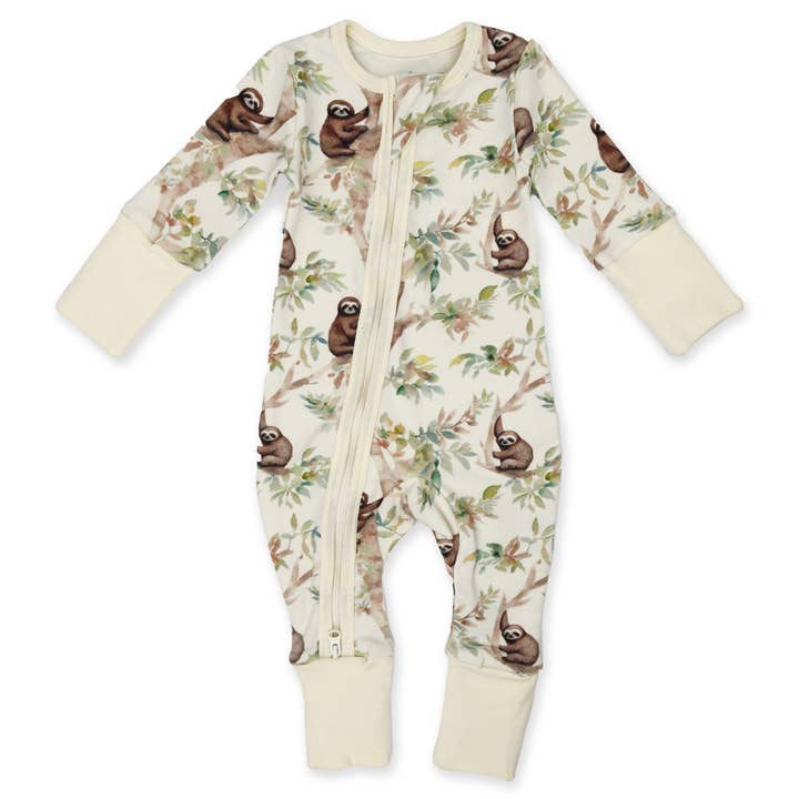 Earthy - Wholesale Sleepsuit - Baby - Organic Cotton Baby Pajamas 2-Way Zip Front Zipper Sleeper, Cleo2