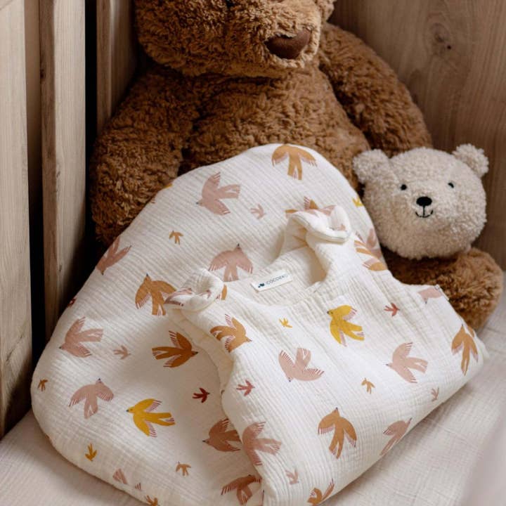 Cocoeko – wholesale Sovsäck - Baby – Sovpåse i bomullsgas FÅGLAR TOG 2