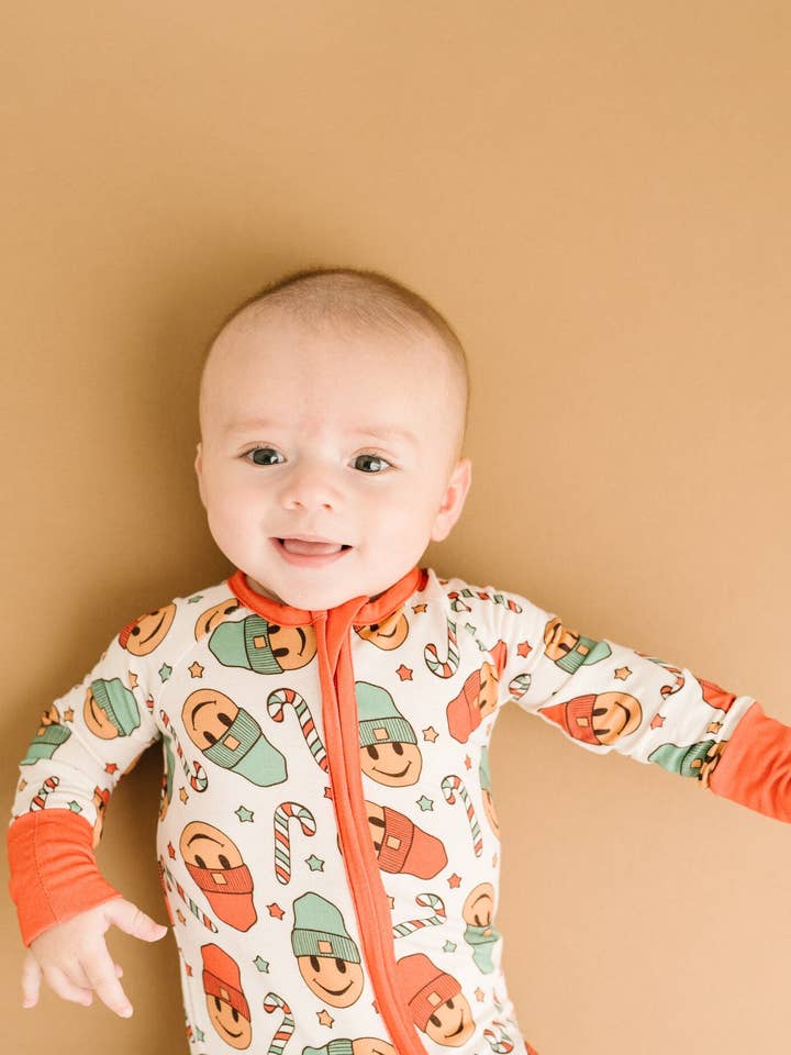 Little One Shop - Wholesale Sleepsuit - Baby - Christmas Smiley Bamboo Sleeper