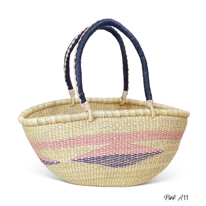 Panier fourre-tout - Touche de rose pour la vente par Ti-a Woven Goods