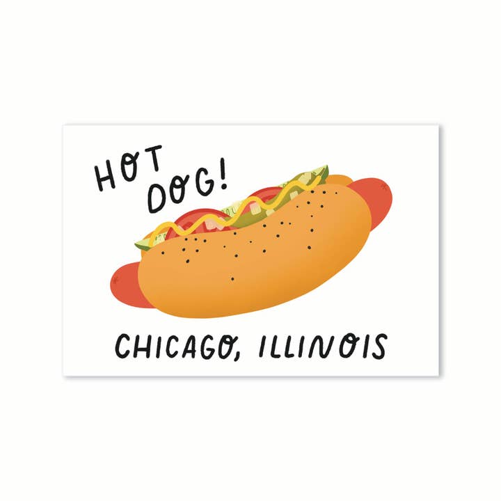 Chicago Dog - Chicago Postkarte für den Großhandel von Finch and Flourish Paper Goods