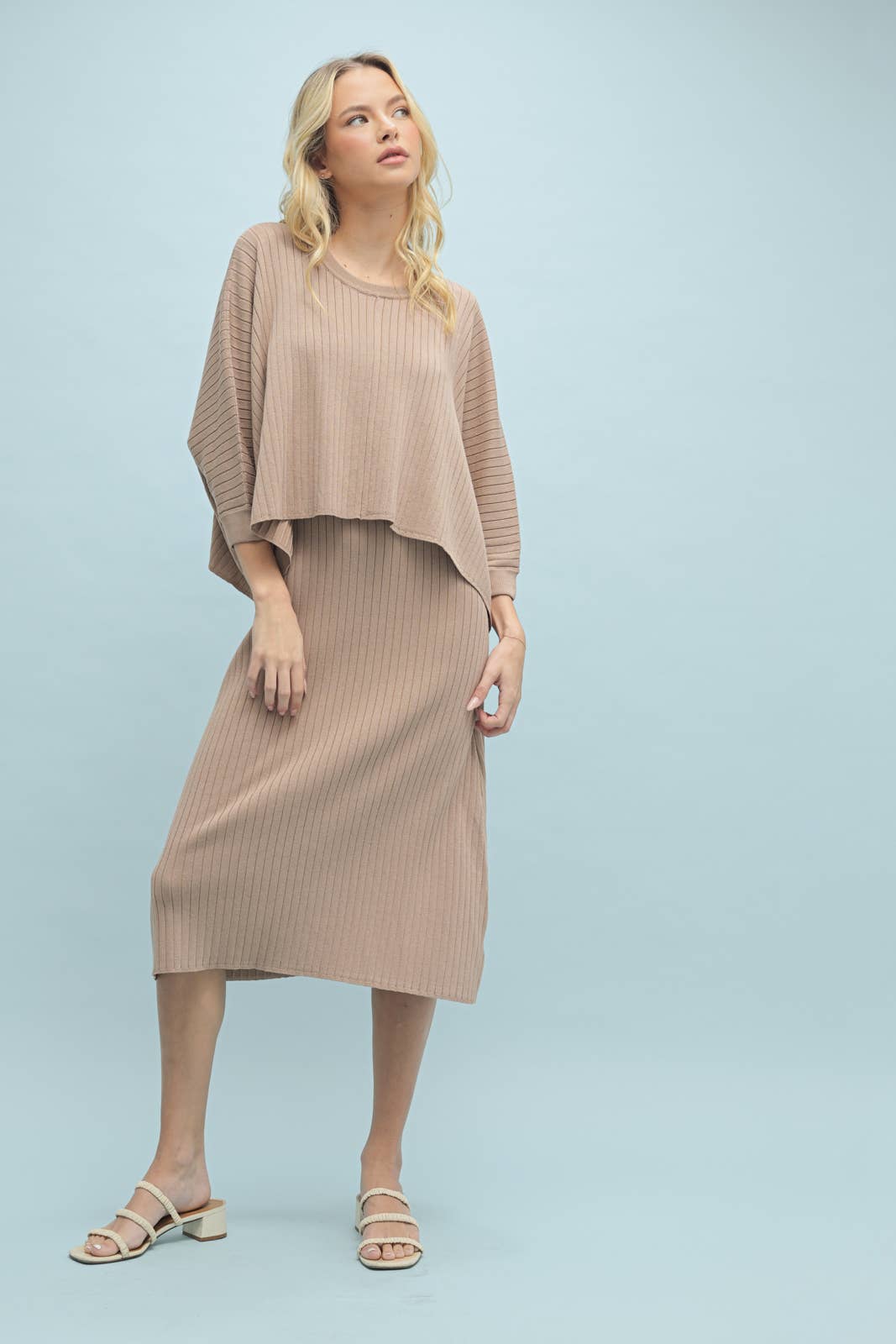 Wishlist Apparel - Wholesale Top & Skirt Set - Women's - RIBBED KNIT TOP AND DRESS SET / WL24-95508