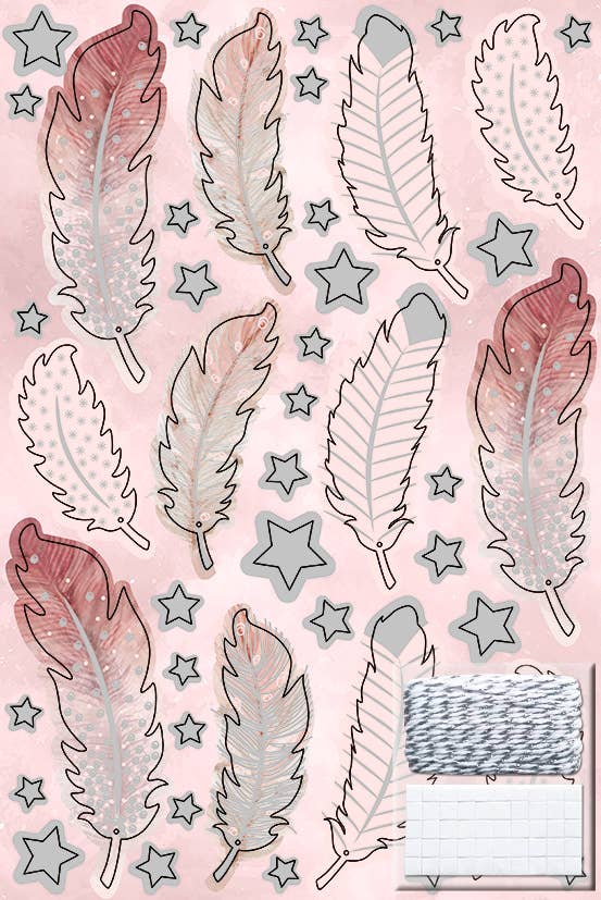 URSUS® / Buntpapierfabrik Ludwig Bähr GmbH & Co. KG - Wholesale Gift Box - “Feathers” gift box set, rose/silver1