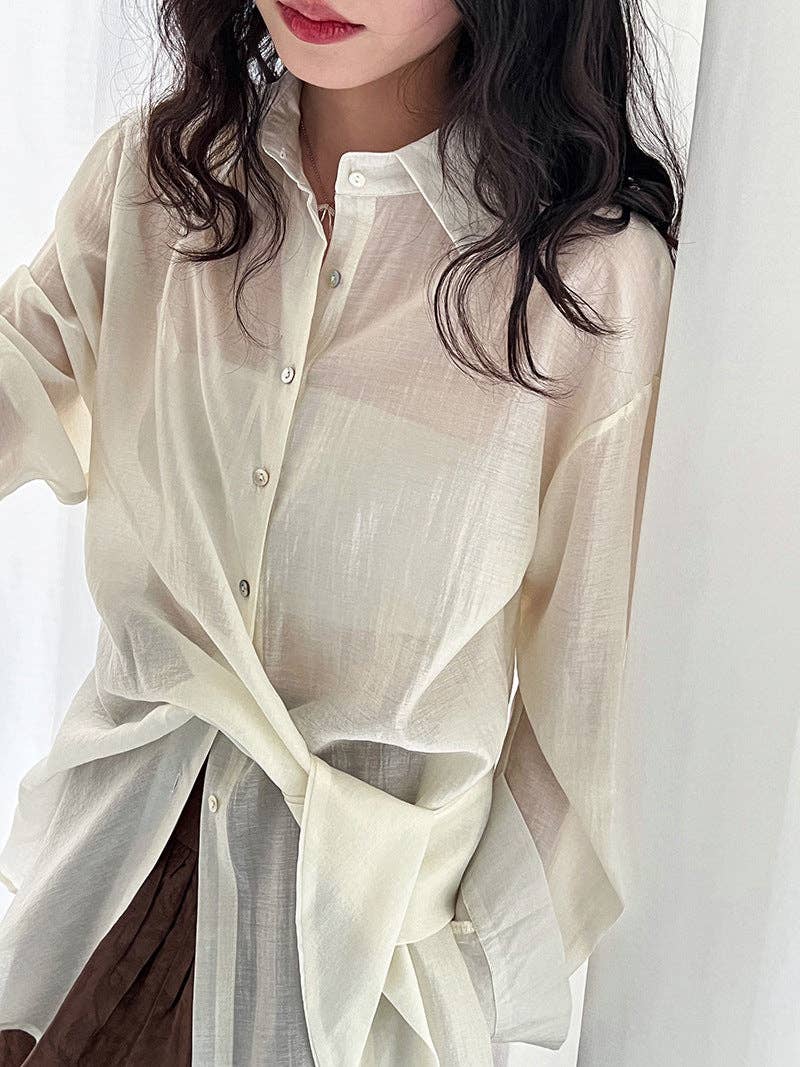 Marayn - Wholesale Button Down Shirt - Women's - 2025 NEW Luxe Tencel Sun Shirt Effortless French Style10