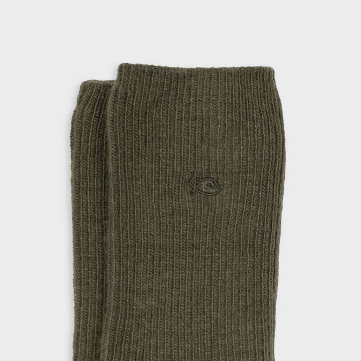 BILLYBELT – Engroshandel Strømper - Dame – Khaki uldsokker med angora