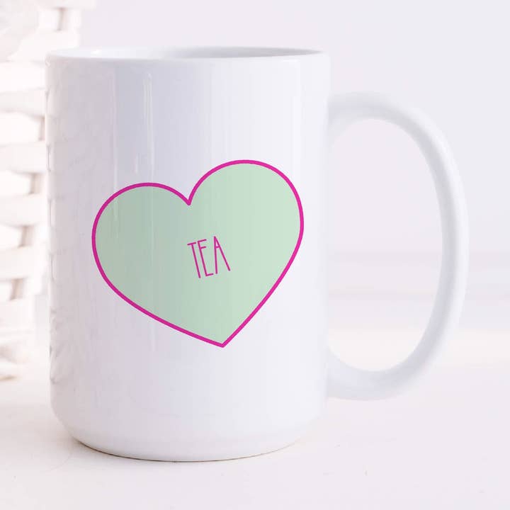 Tasses à café Tea Candy Heart 15 oz pour la vente par SheMugs