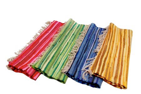 India Handicrafts Inc - Wholesale Area Rug - Fringe Jute Rugs, Assorted Colors, Set of 46