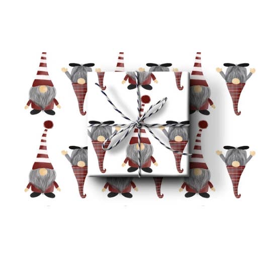 k.Patricia Designs - Wholesale Wrapping paper roll - Holiday Gnomes Wrapping Paper
