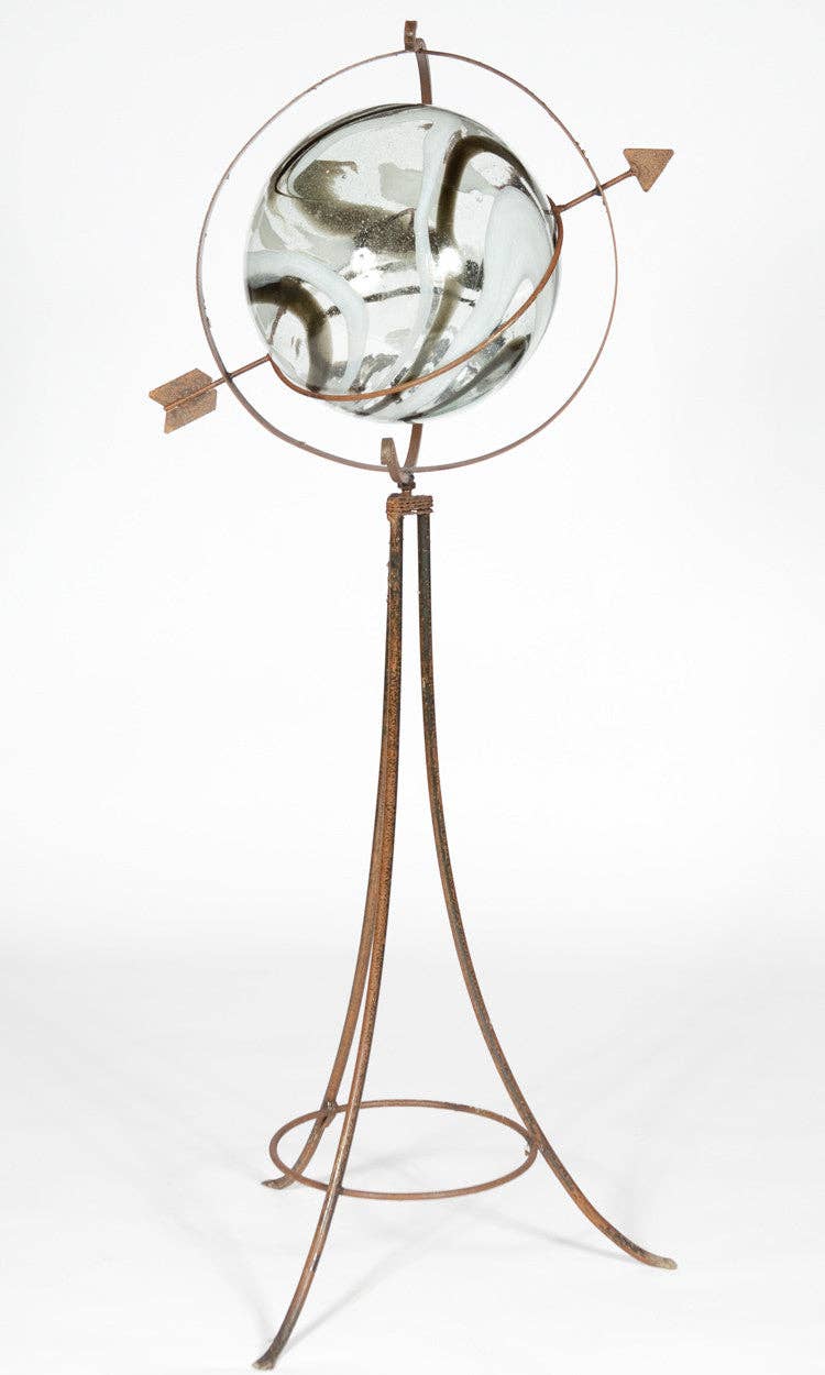 Garden Iron And More - Wholesale Outdoor Ornament/Decor - Globe Stand with Gazing Ball Sundial Design