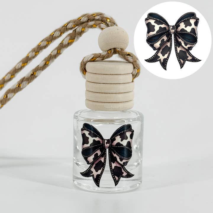 Cow Print Bow Car Diffuser for wholesale by The Candle Warehouse
