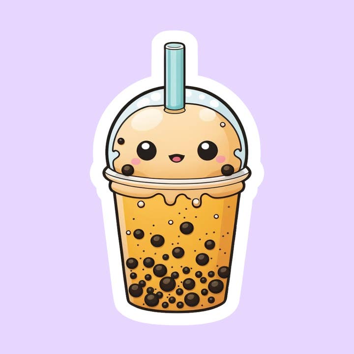 Gestanzter Boba Drink Aufkleber für den Großhandel von The Sticker Lab