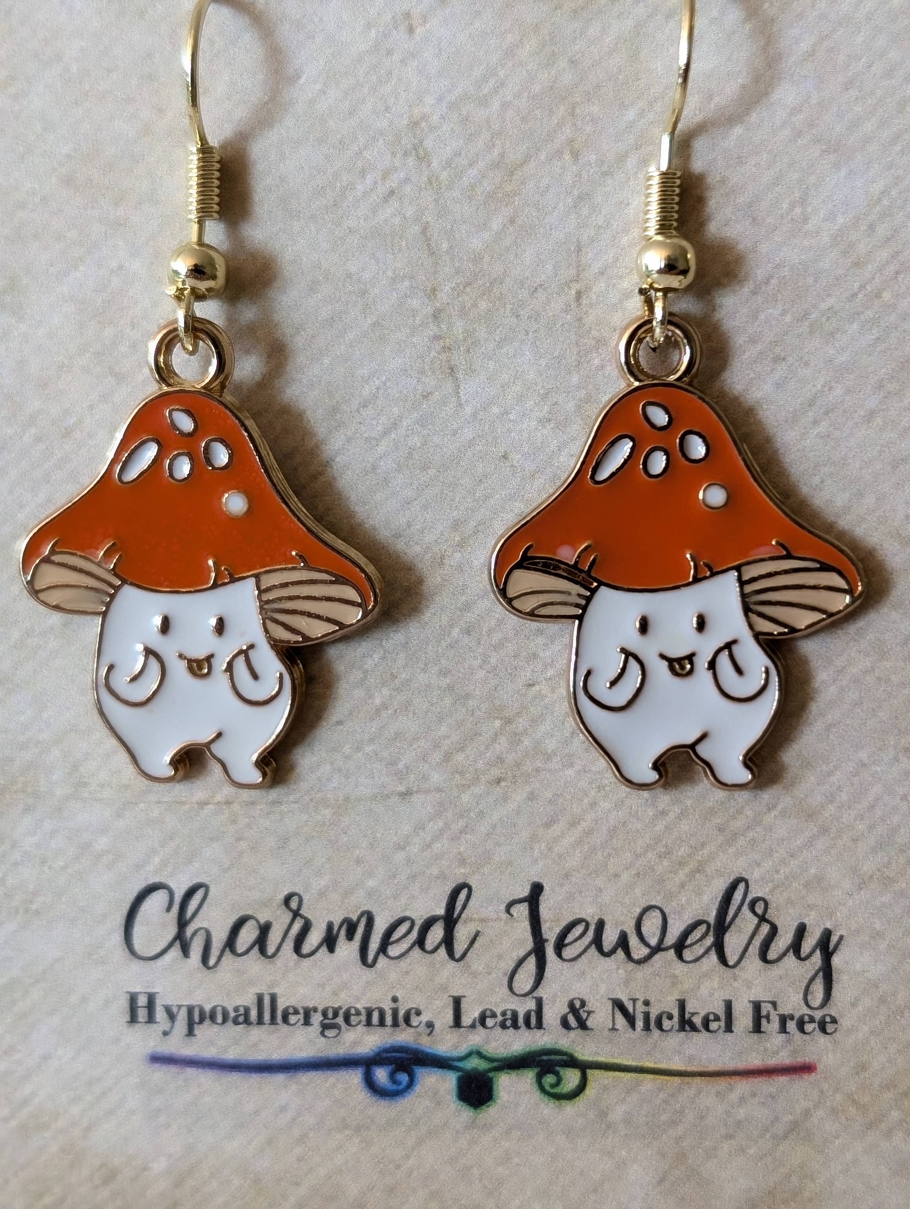 Con-Quest Crafts – Conjunto de joias por atacado – Brincos, Colares e Puxadores de Zíper de Cogumelos e Seta10