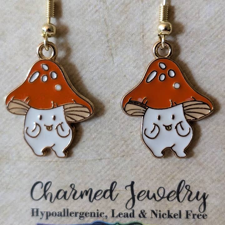 Con-Quest Crafts – Conjunto de joias por atacado – Brincos, Colares e Puxadores de Zíper de Cogumelos e Seta10