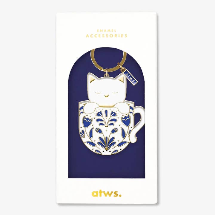 Cat in a mug - Keychain for wholesale by ALL THE WAYS TO SAY - USA