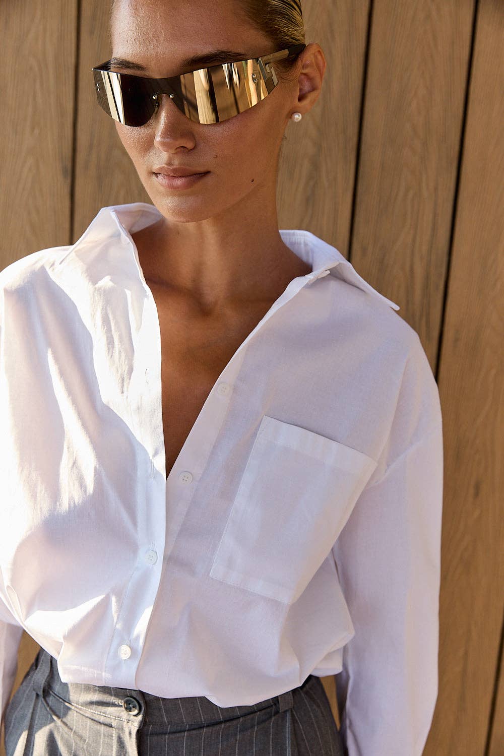 Azuri Fashion Group - Vendita all'ingrosso Camicia button down - Donna - Camicia lunga bianca2