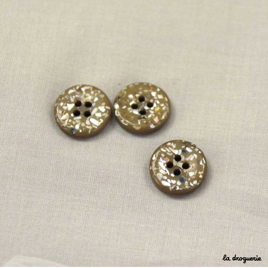 LA DROGUERIE - Wholesale Sewing Button/Snap - "Pretty Pebbles" Button 15 mm - Button 15 mm0