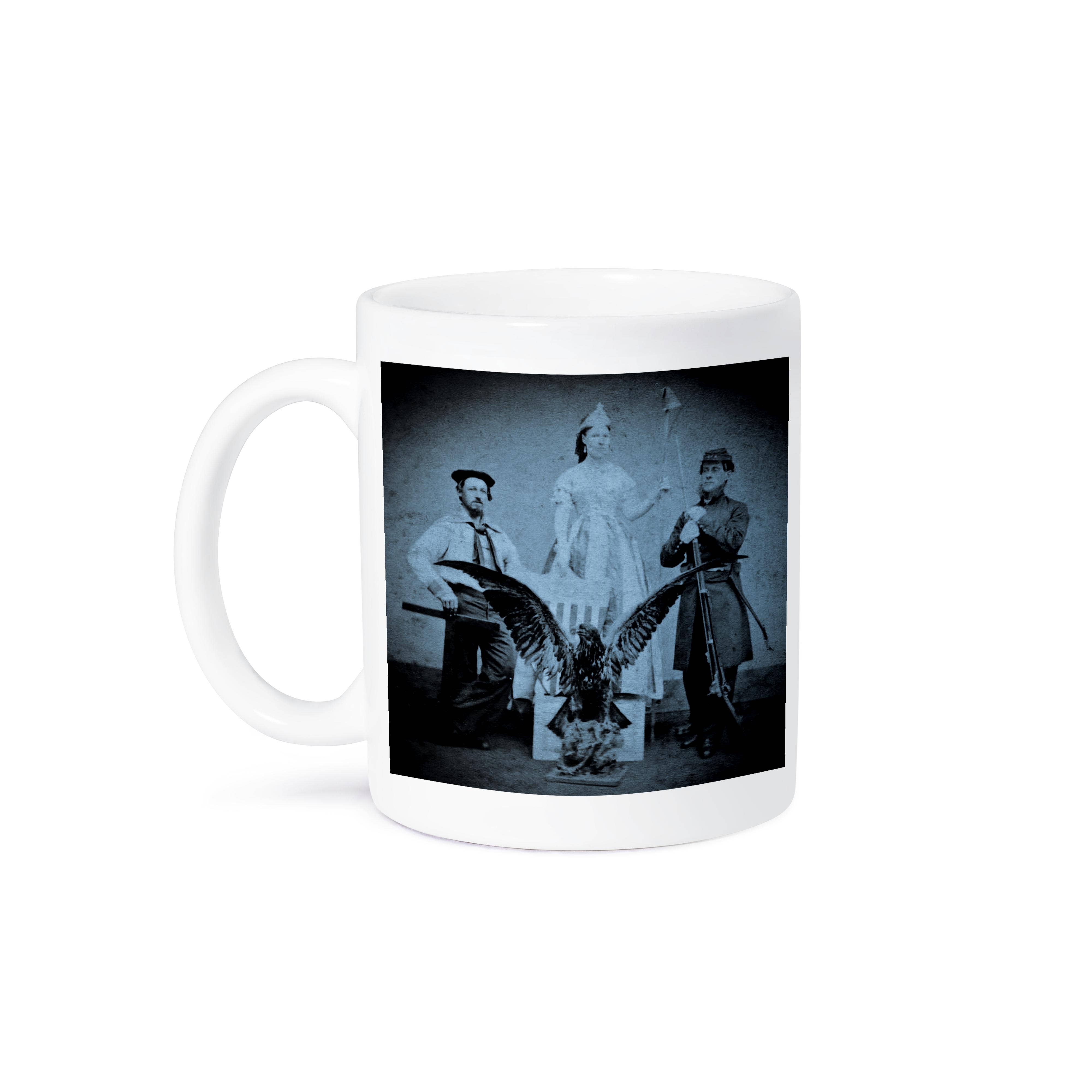 3dRose - Wholesale Coffee Mug - 3dRose, American Civil War Union Soldier and Sailor and Lady Liberty Cyan Tone, Mug8