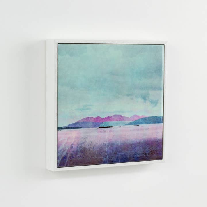 Cath Waters Scottish Landscapes – wholesale Art print – Arran over Sound of Bute Wood Framed ceramic art print
