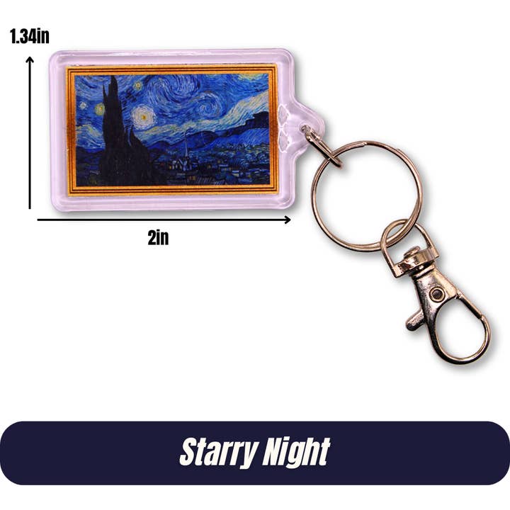 Mini chefs-d'œuvre porte-clés | La Nuit étoilée pour la vente par Second Star Society
