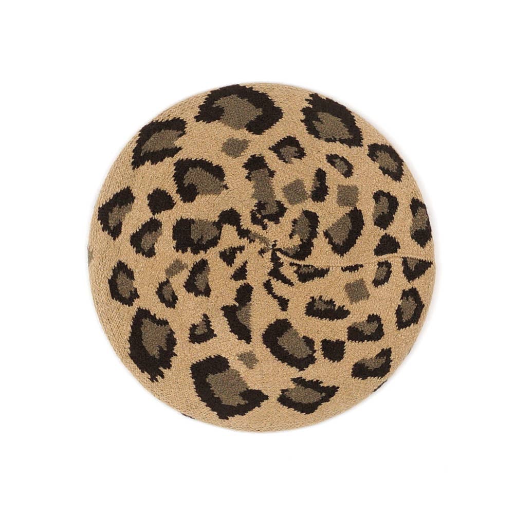 Hana - Wholesale Beret - Women's - Leopard Pattern Stretchy Beret0