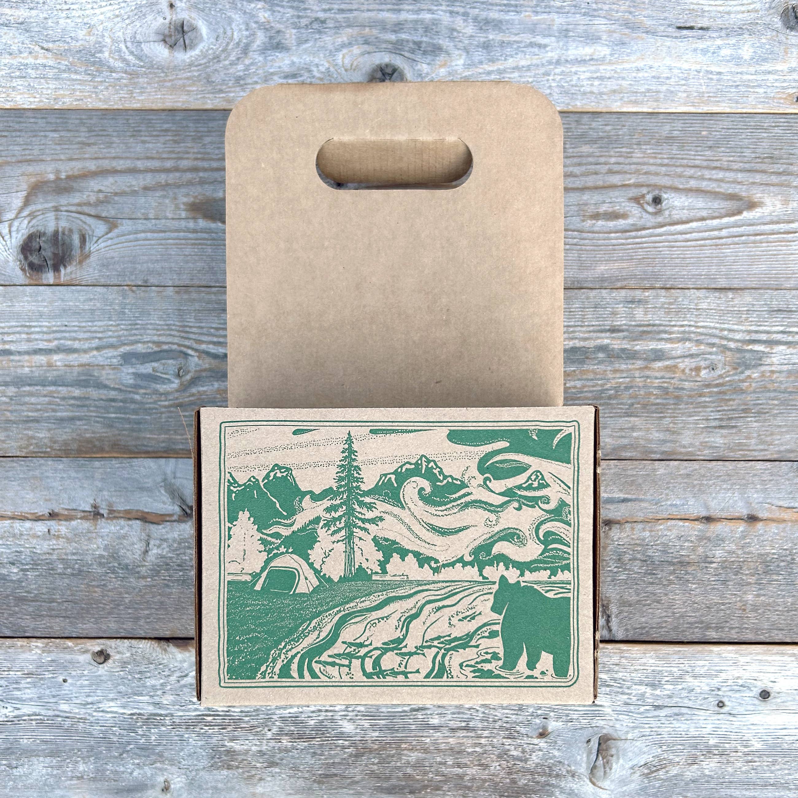 Bough & Antler Northwest Goods - Wholesale Beer Glass/Mug - Tall Can Beer Glasses: Set of 4 Northwest Wilderness Scenes4