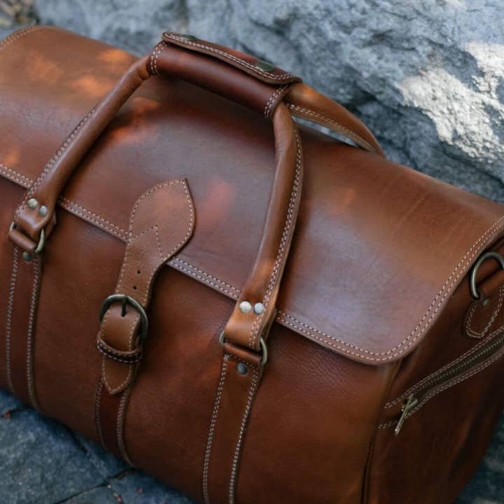 High crafty – wholesale Weekender bag – men's – Full Grain Leather Duffle Bag – Premium Vegetable Tanned Lea6