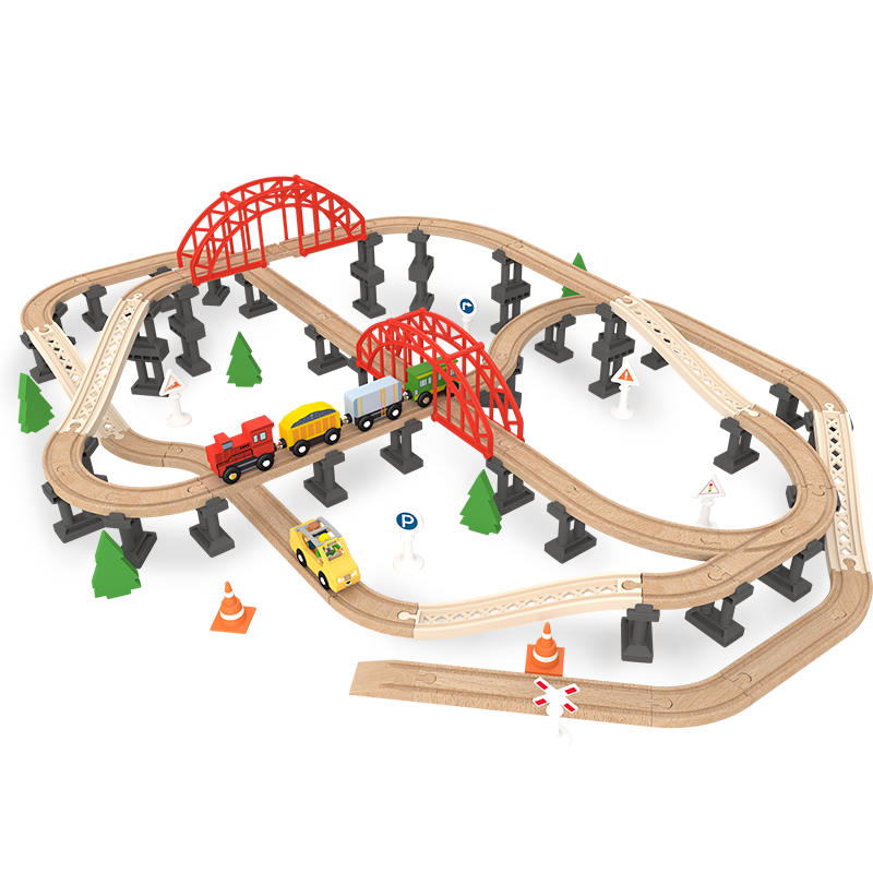 Leo & Friends - Wholesale Toy Set - Kids - Leo & Friends Railway Bridge Set, Wooden Toy4