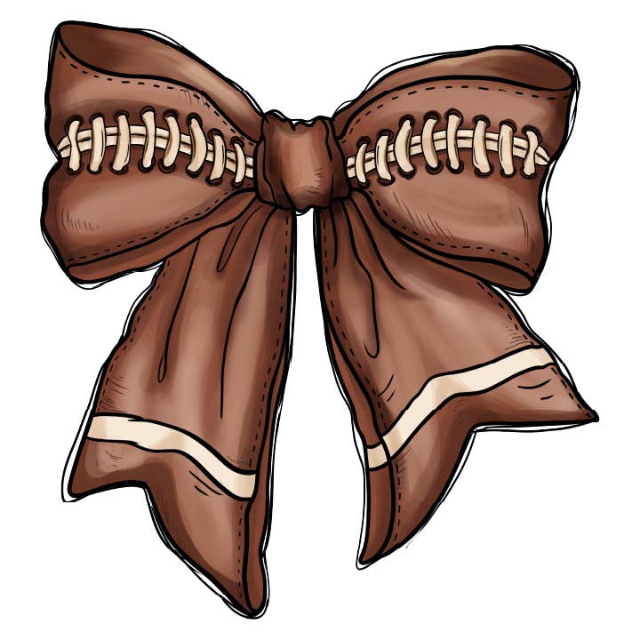 Football Bow DTF Transfer for wholesale by M2B Designs
