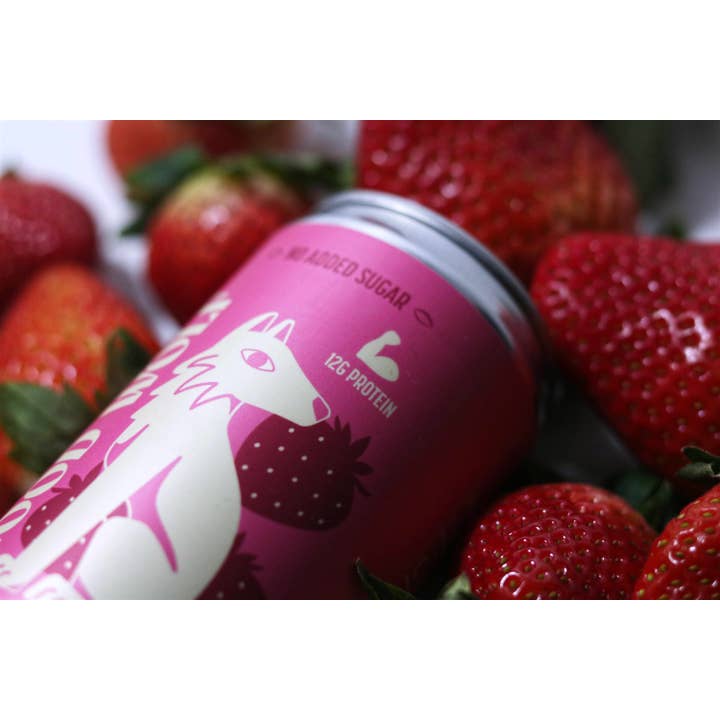 Good Wolf Beverages - Wholesale Soda/Carbonated Drink - Strawberry Strength Probiotic Protein Soda - 12oz 1