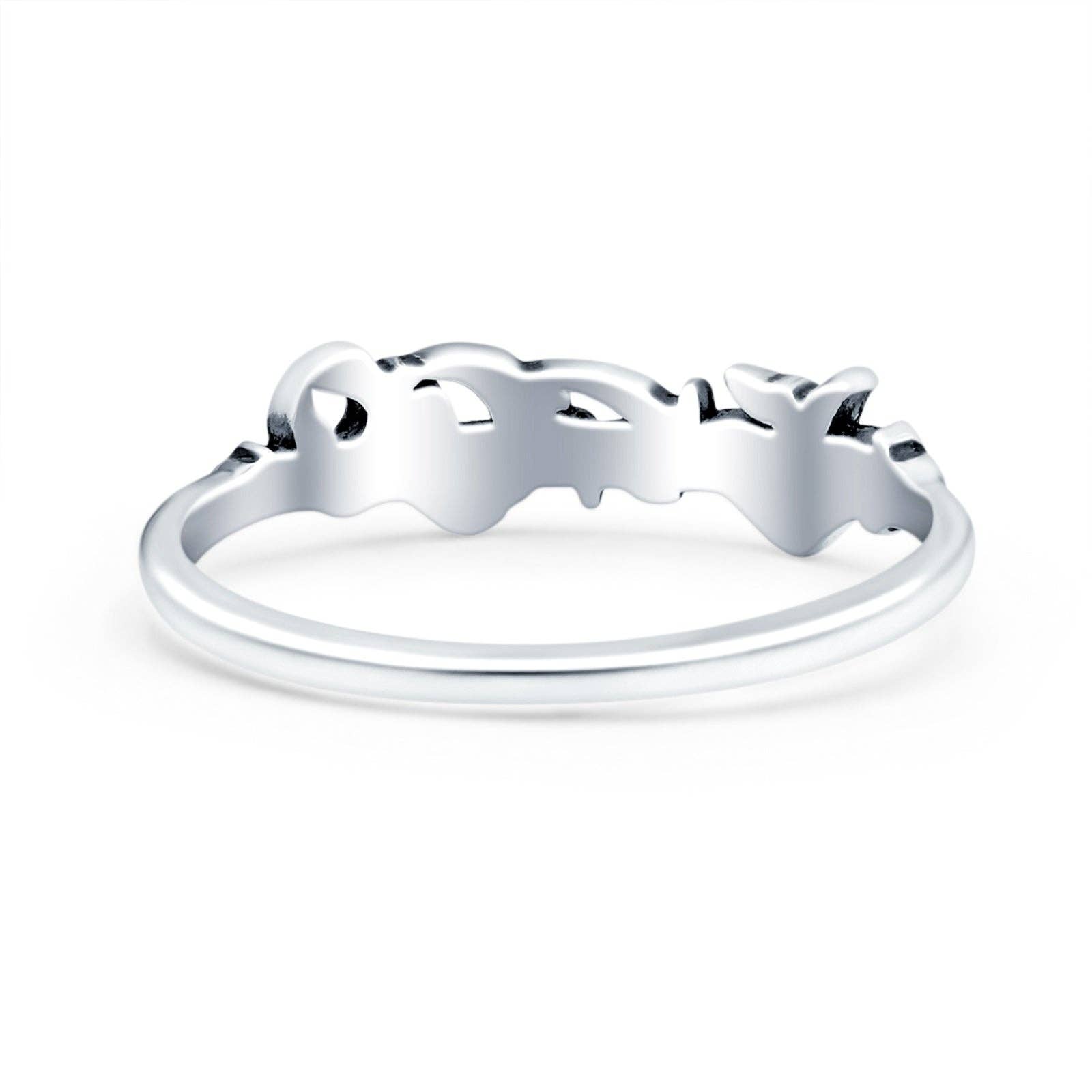 Sterling Silver Birds Ring Oxidized Band Thumb Ring (4mm) for wholesale on Faire2
