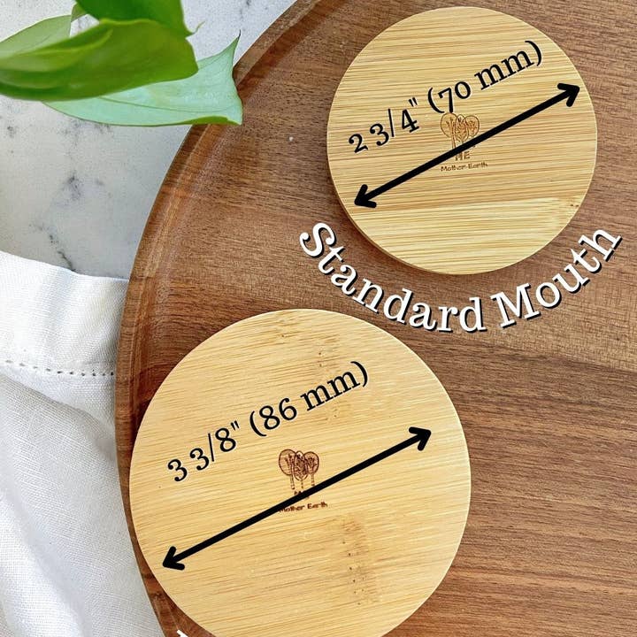 Me Mother Earth - Wholesale Food Storage Container - Standard Solid Bamboo Mason Jar lids