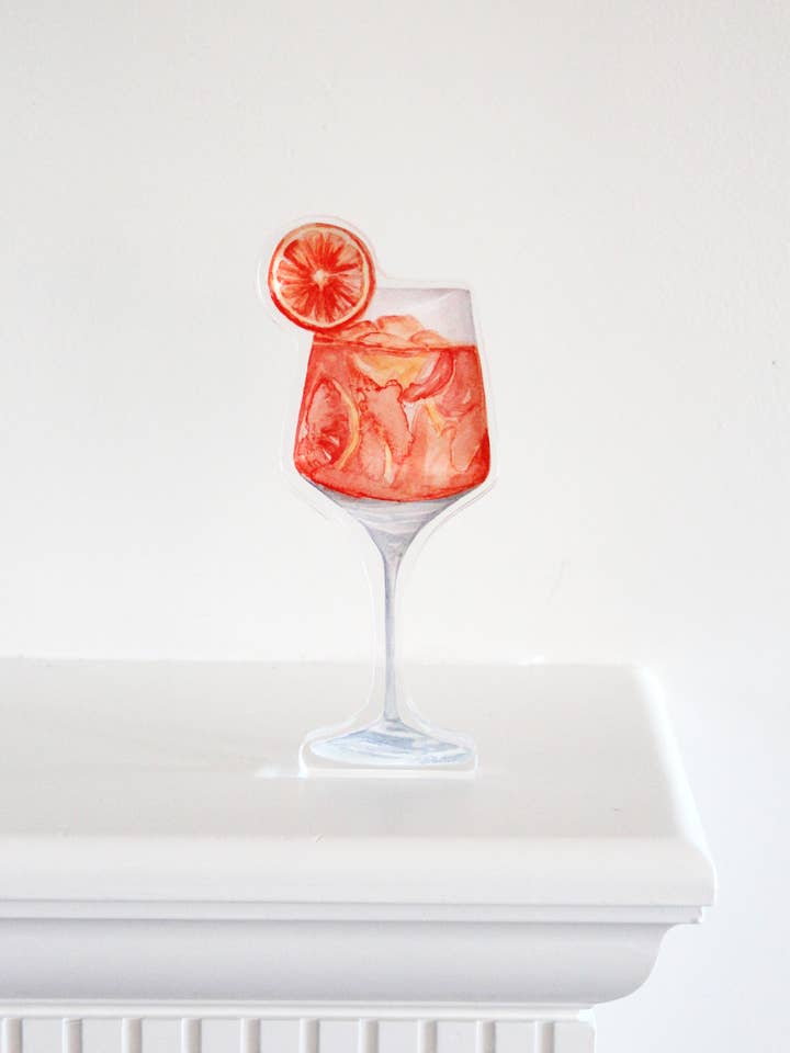 Aperol Spritz Acrylic Shelfie for wholesale by Dallis Foshee Art & Design, LLC