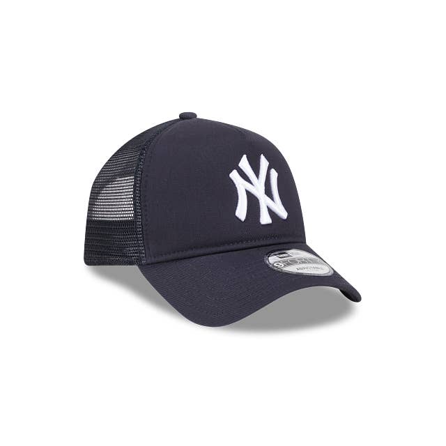 NEW YORK YANKEES 9FORTY A-FRAME NEW ERA DARK NAVY TRUCKER SNAPBACK HAT for wholesale by Rat City Sk8 Shop