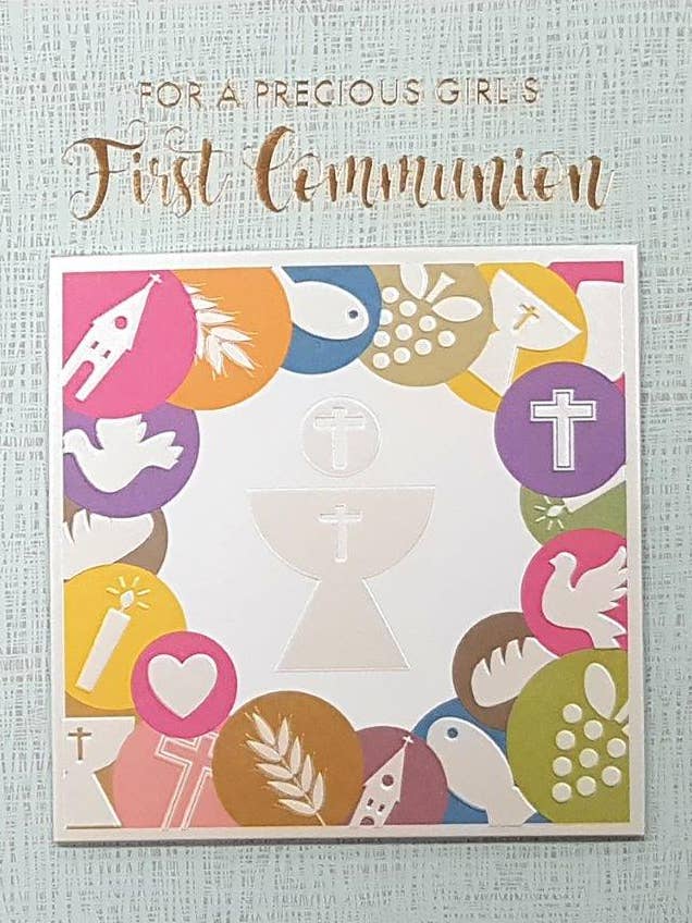 Rosedale Gold Communion Greeting Cards - Girl (3pk) 44206 for wholesale by A-Line Greetings