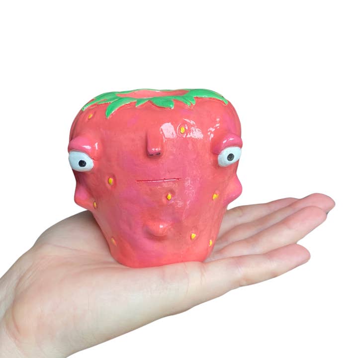 Pink Strawberry Candle Holder for wholesale by PonkyWots