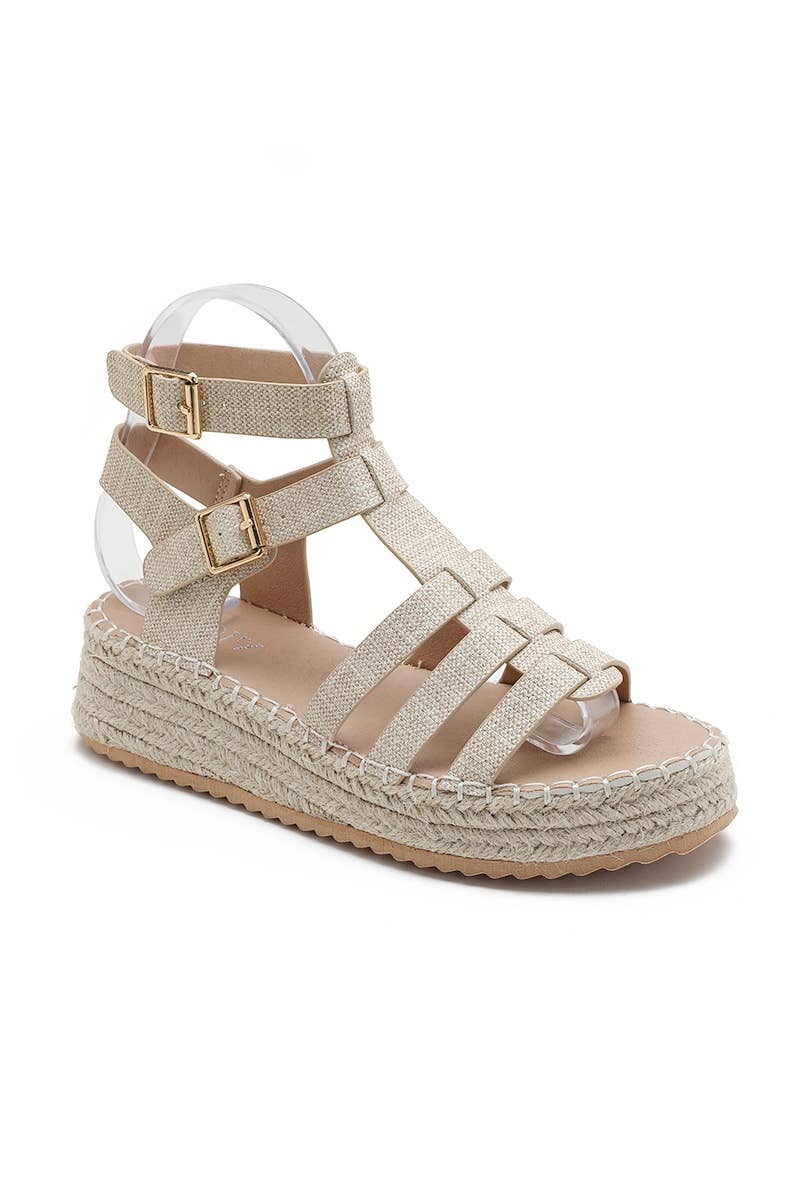 Joia Paris - Wholesale Sandals - Women's - Trendy multicolored flat gladiator espadrille H8-88810