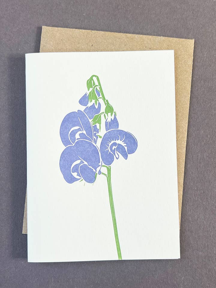 Sweet pea Card for wholesale by Penguin Ink