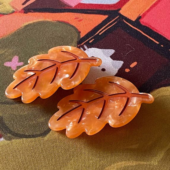 Paper Rat Illustrations - Wholesale Hair Clip - Women's - Autumn Leaf Hair Clip Barrette
