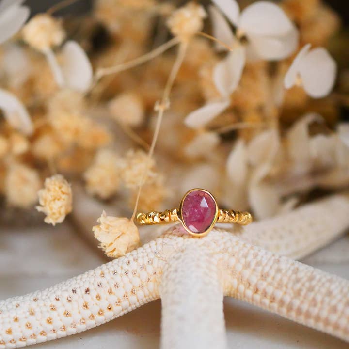 GINANDGER - Wholesale Single Stone/Solitaire Ring - RING ADJUSTABLE SOUMYA PINK TOURMALINE