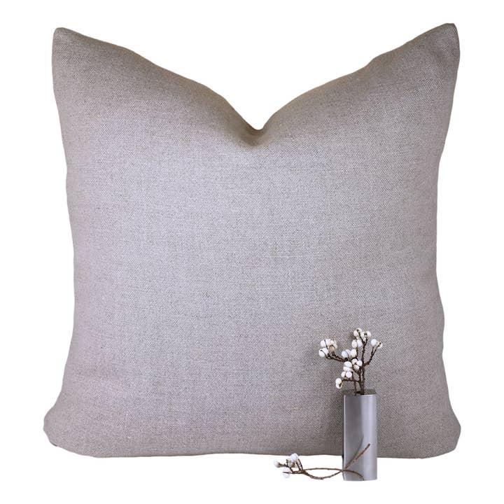 Linen Pillow Cover - Sham - Classic Natural - 24x24 for wholesale by LinenCasa