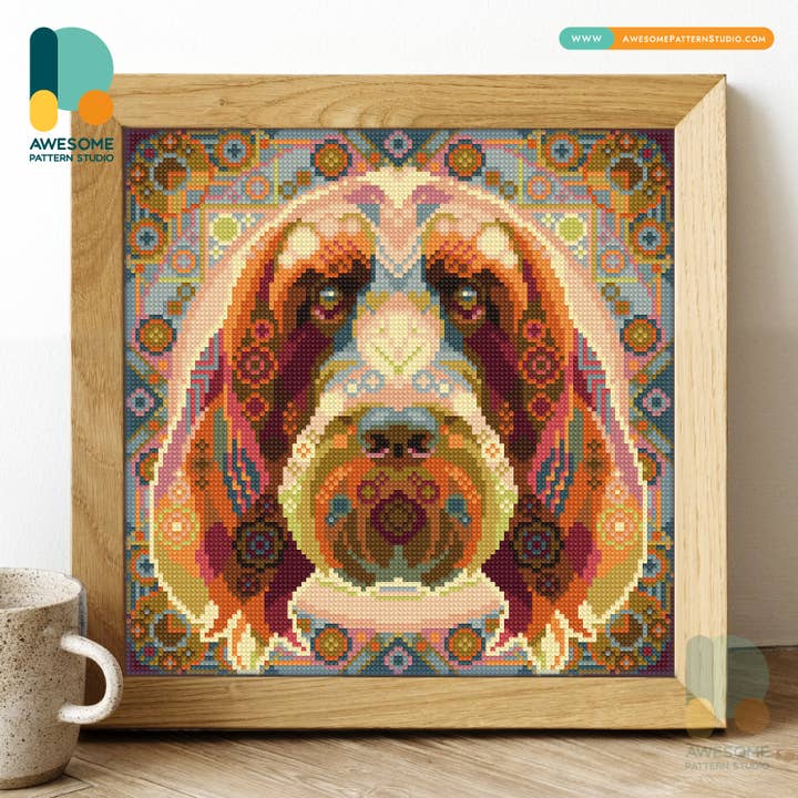 Mandala Spinoni DS2140-120x120, kit per pittura a diamante per la vendita all'ingrosso da parte di Awesome Pattern Studio