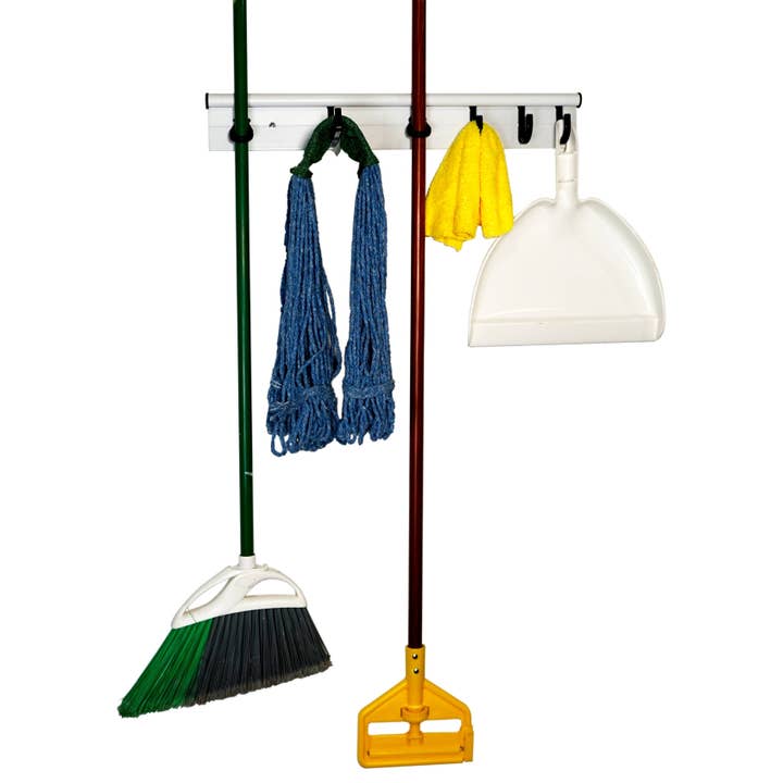 FLI Products – Engroshandel Vægkrog – Hang It Simple vægmonteret multifunktionsholder, bøjle, værktøjsarrangør - Mop Broom Coats Garage Closet Vaskeri RV Haveopbevaringskroge 18“5