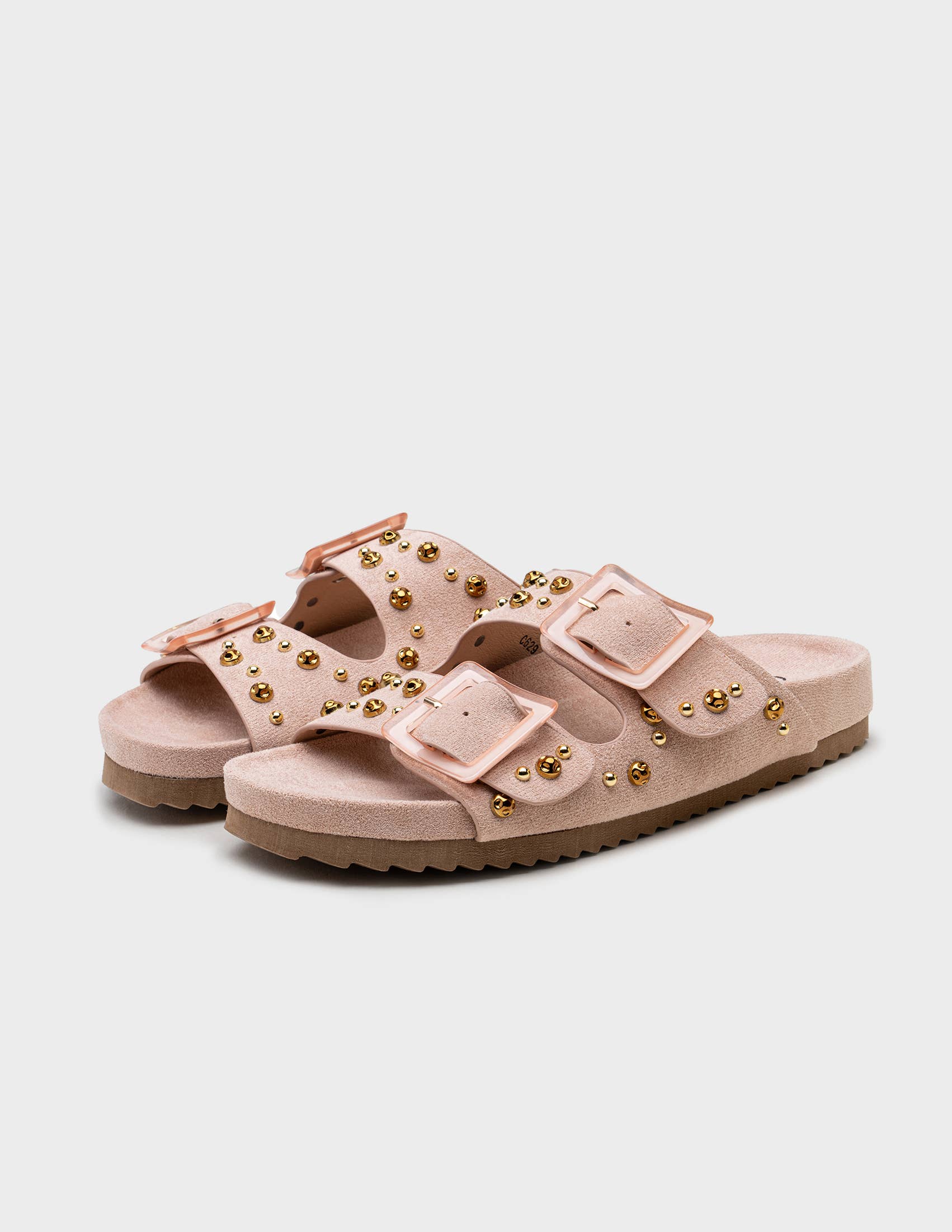 CEREZA - Wholesale Flats - Women's - Double-strap Sandals with Studs10