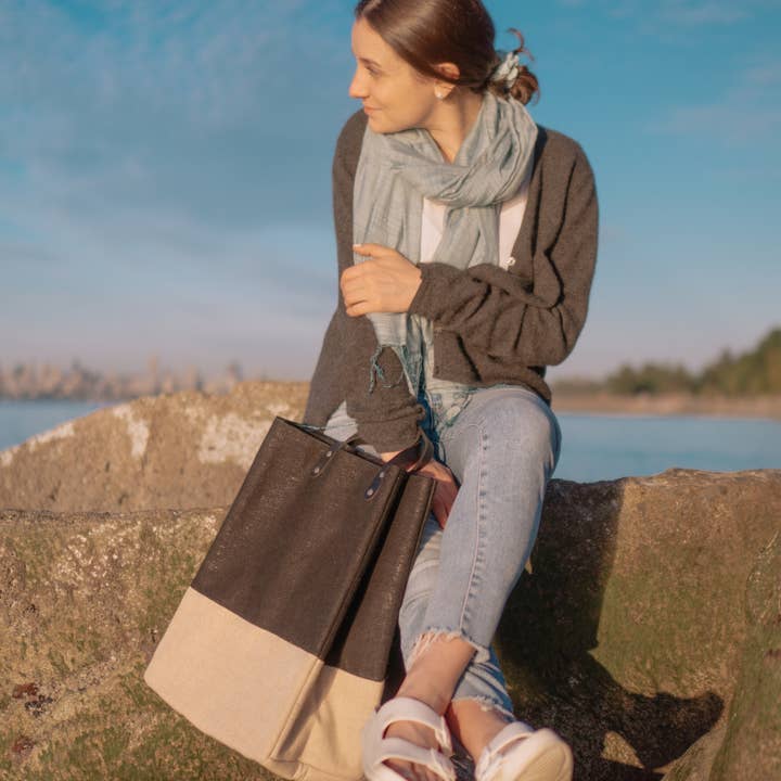 Picnic Jute Tote for wholesale by Marigold Collective